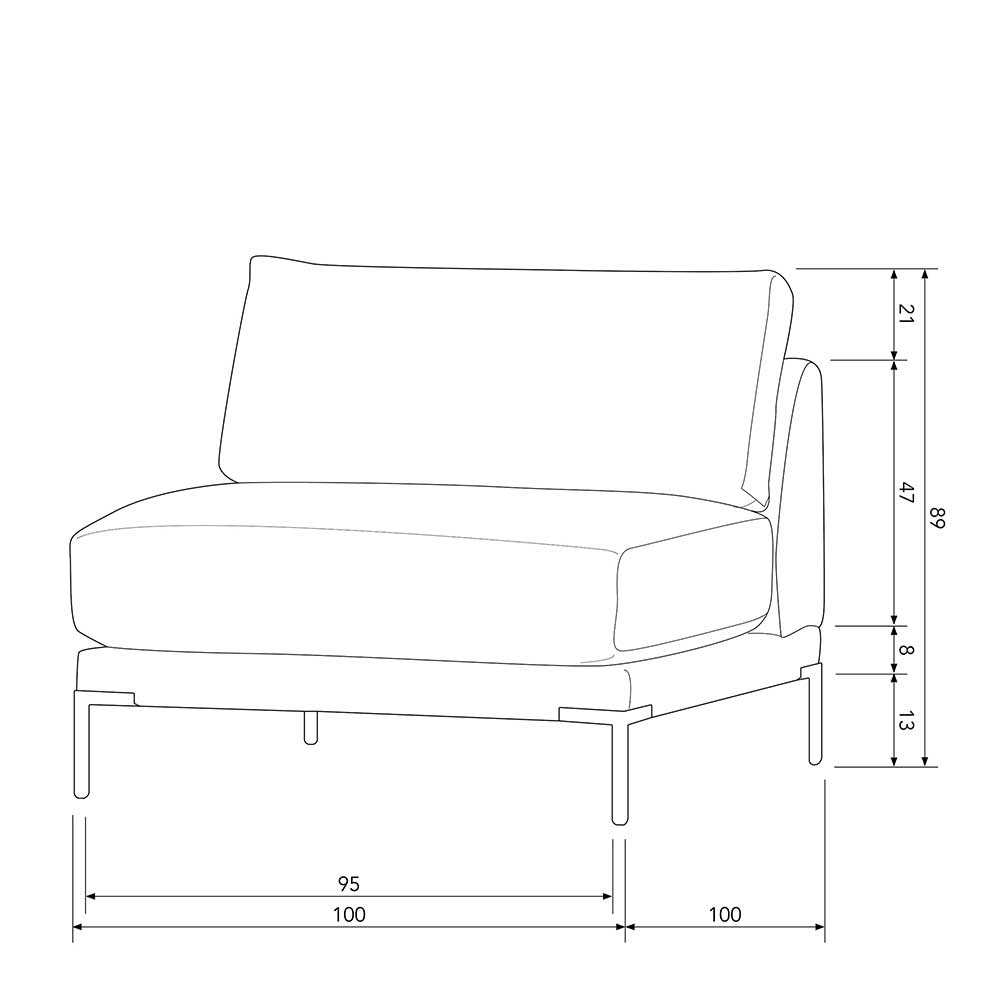 Einsitzer Couchmodul in Braun - Ravonia