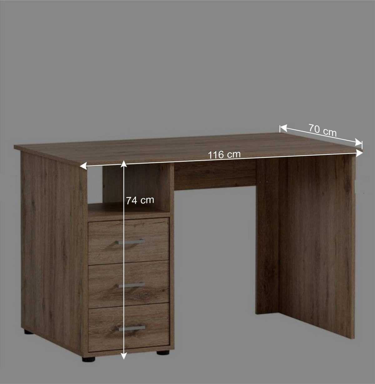 116x70 Schreibtisch in Holzoptik Wildeiche - Jytte