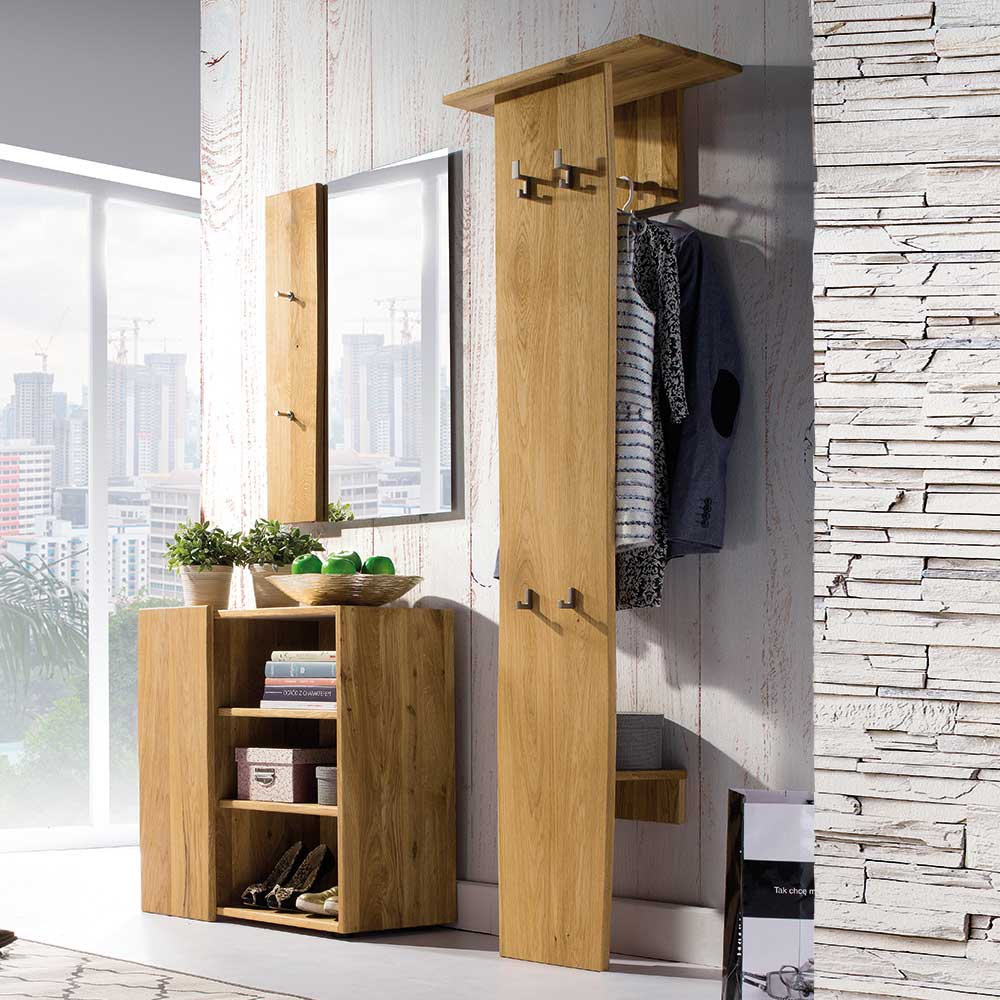 Geölte Holzgarderobe aus Eiche massiv - Avidora