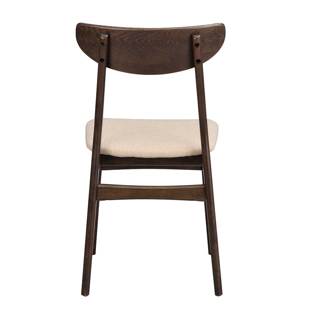 Dunkler Holzstuhl mit Sitz Beige - Italo (2er Set)