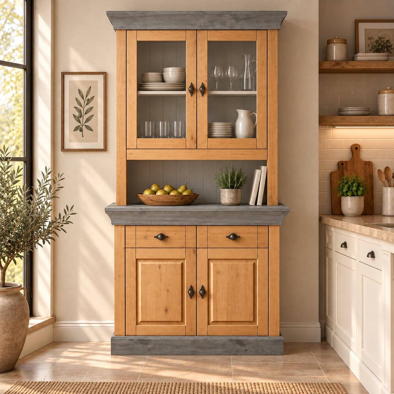 Country Style Buffet in Kiefer Lauge & Grau - Eshelas