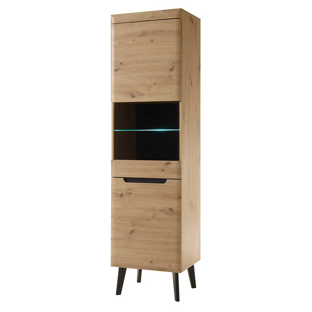 53x197x40 Wohnzimmerschrank 2-türig mit Glas - Olcian