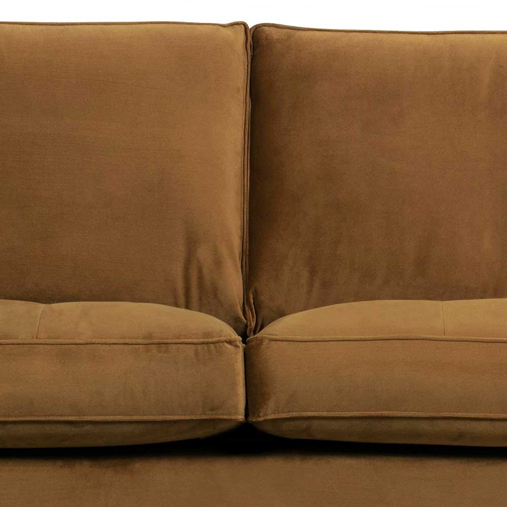 Samt Retrosofa in Honigfarben - Saguan