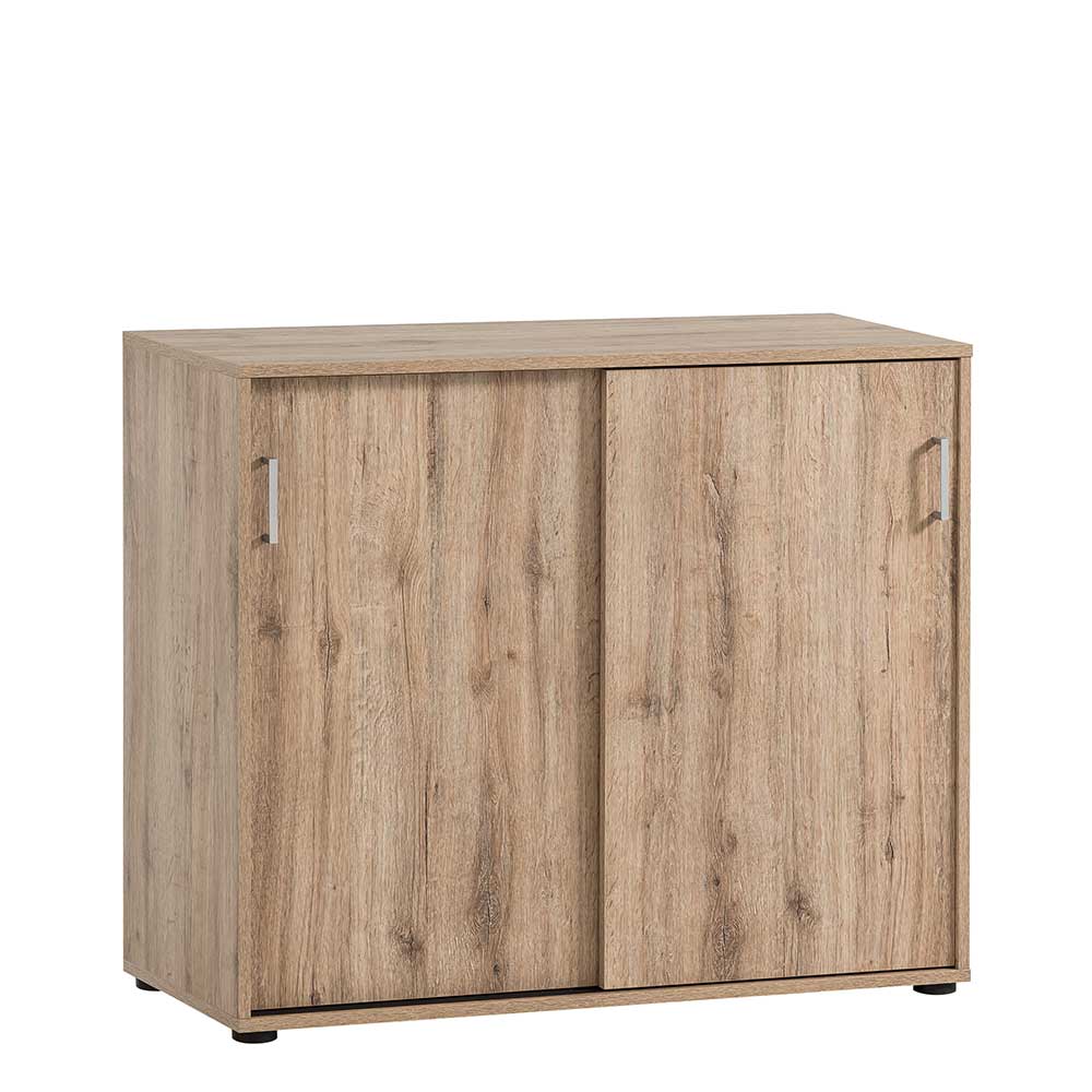 Holzoptik Ordnerschrank mit Schiebetüren - Jytte