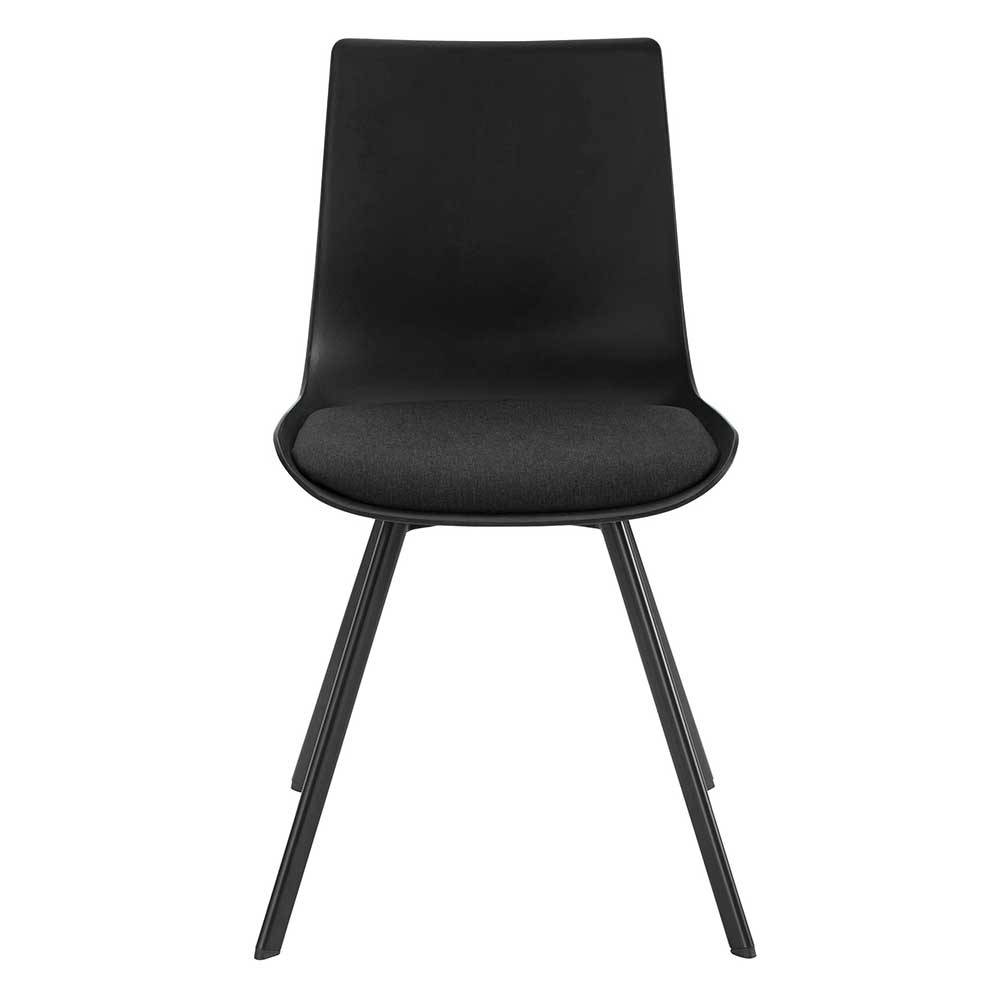 Schwarze Schalenstühle modern - Tessa (2er Set)