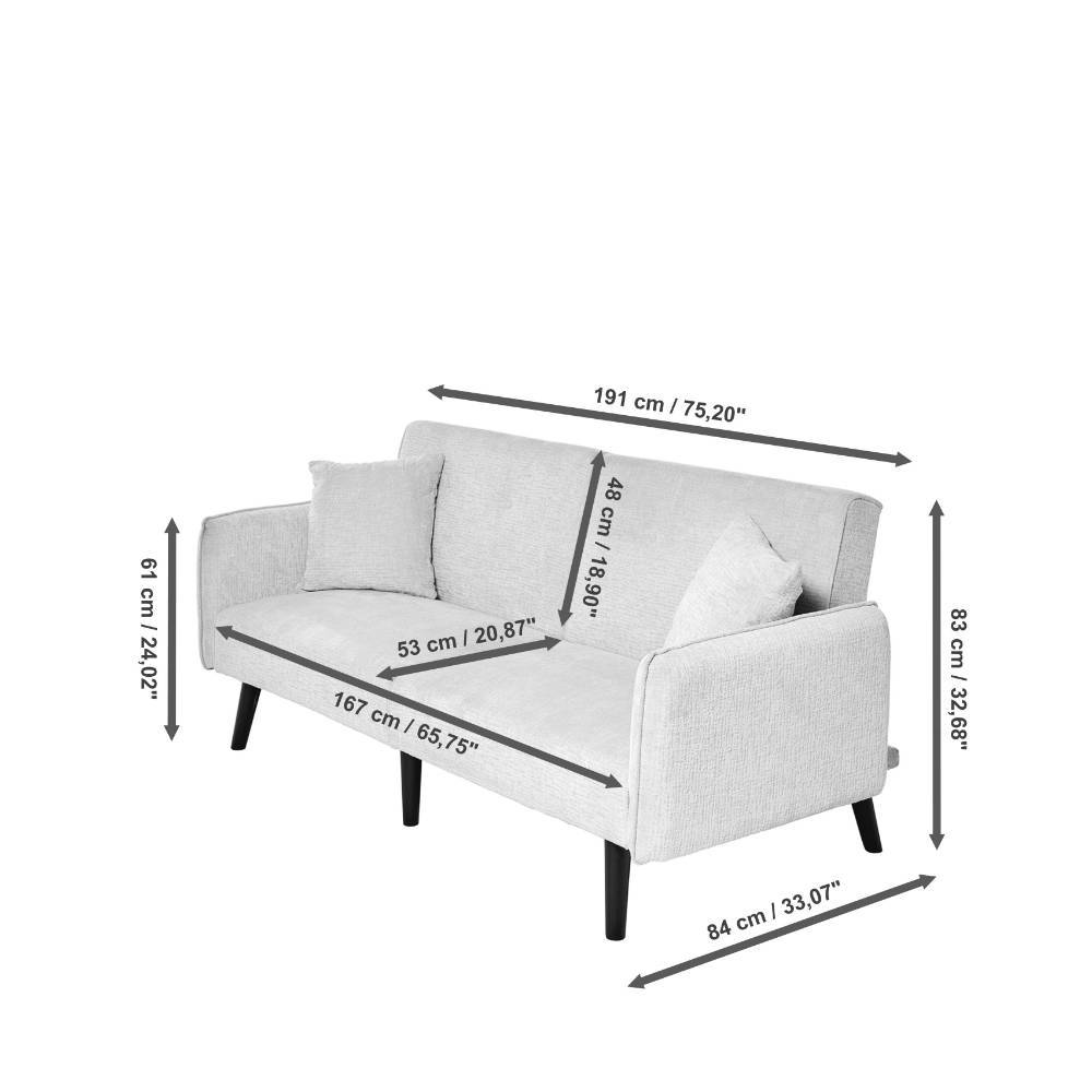 Schlafsofa in Offwhite Cord - Mailak