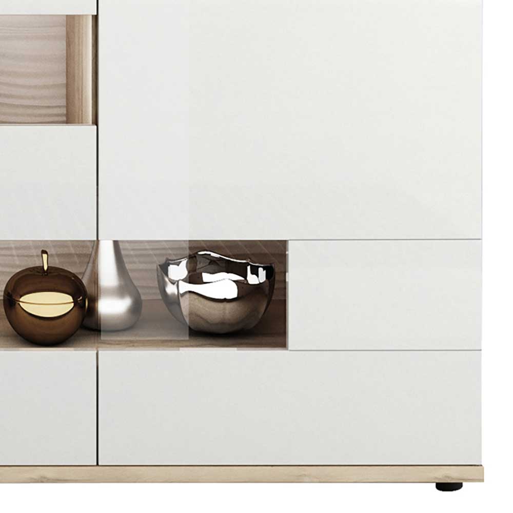 Günstiges Sideboard in Weiß glänzend - Simeon