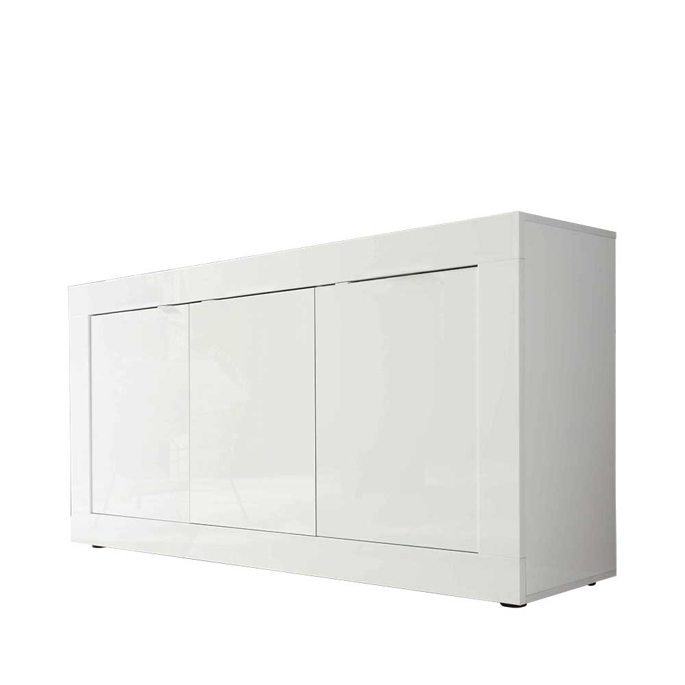 Wohnzimmer Sideboard Sogno in Hochglanz Weiß