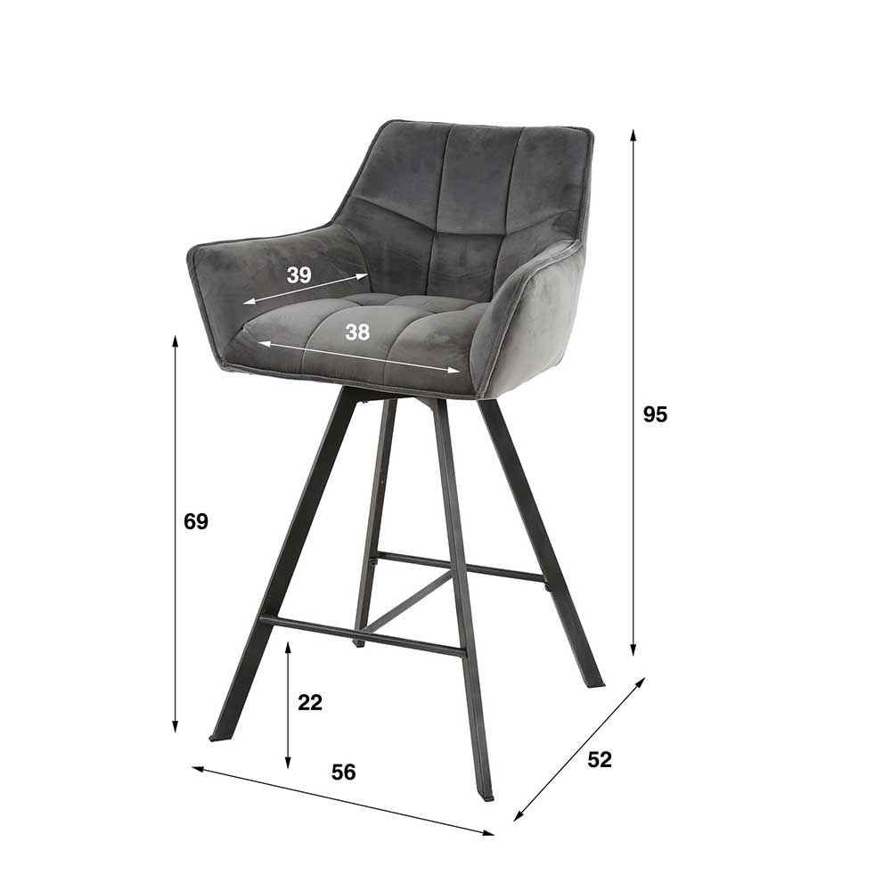Bar Drehstühle mit 69 cm Sitzhöhe - Foxxy (2er Set)