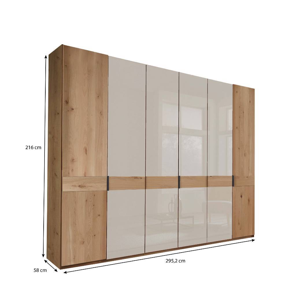 6-türiger Schlafzimmer-Schrank in Champagner - Nikoba