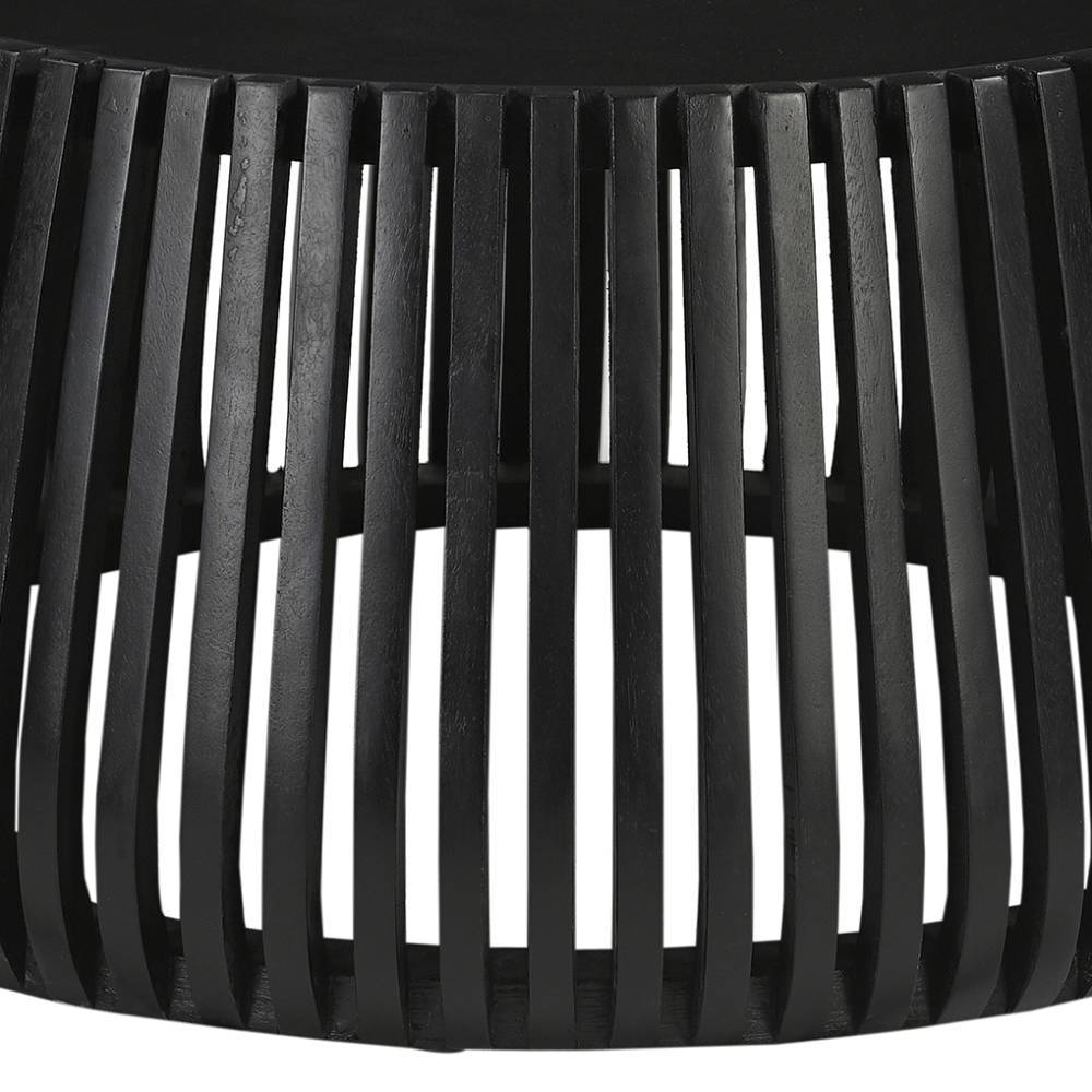 Trommeldesign Couchtisch in Schwarz - Oglio