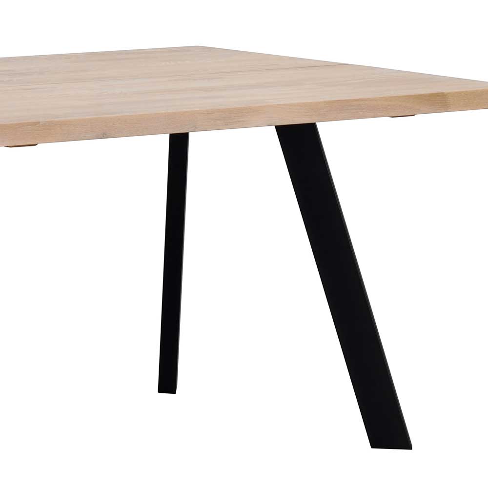 Industrial-Stil Esstisch Pulva aus Eiche Massivholz