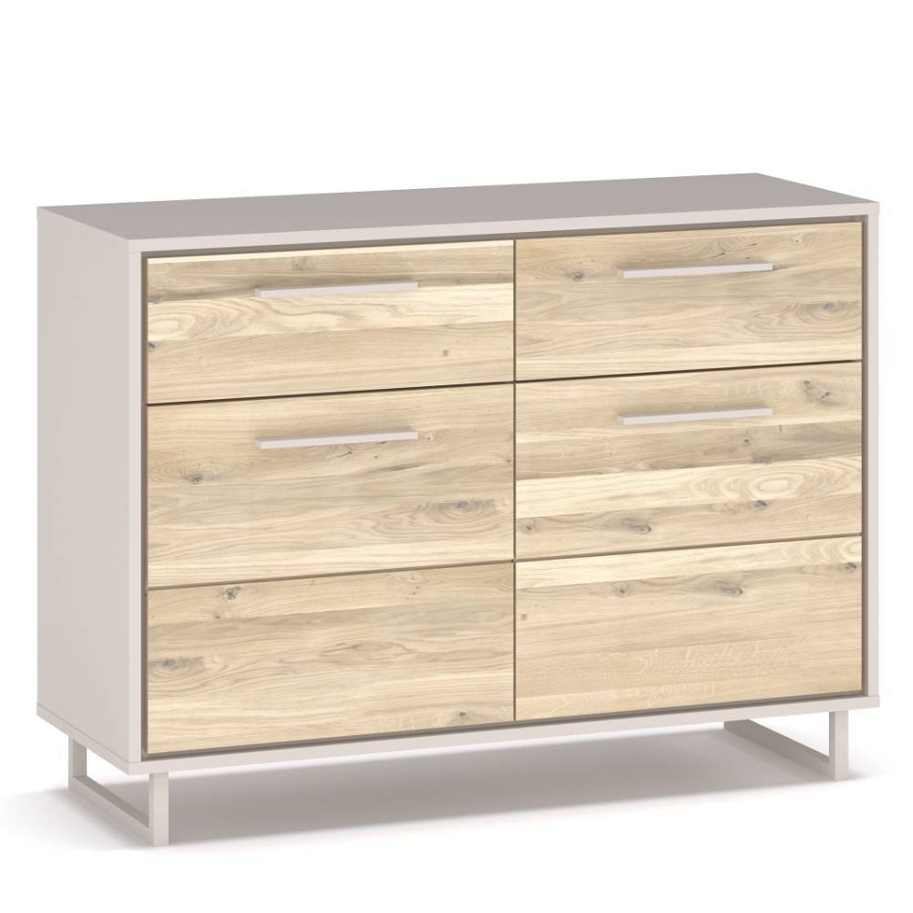 Kommode in Eiche Bianco und Kreideweiß - Loca