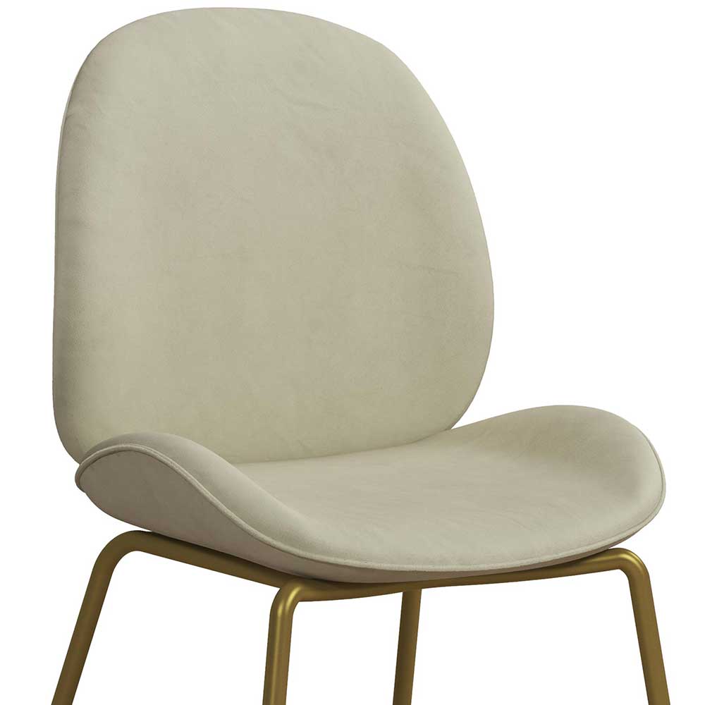 Esstischstuhl in Creme Weiß & Messing - Caspard