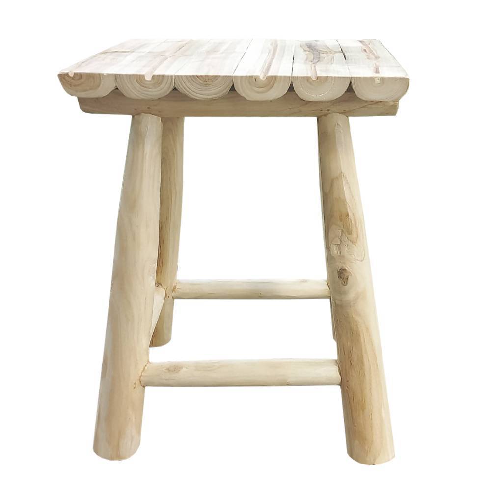 Quadratischer Hocker aus Teak Massivholz - Betty