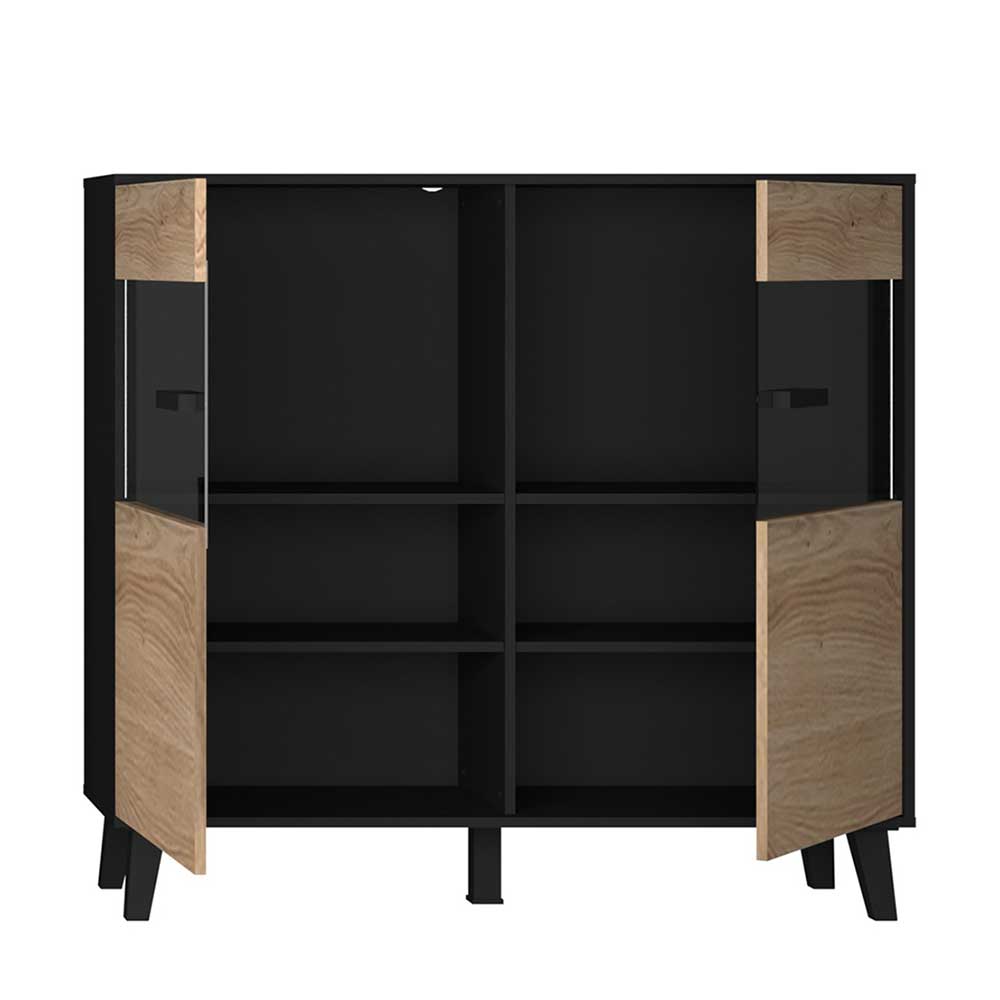 126x118x40 Wohnzimmerschrank mit Glaseinsatz - Paniera