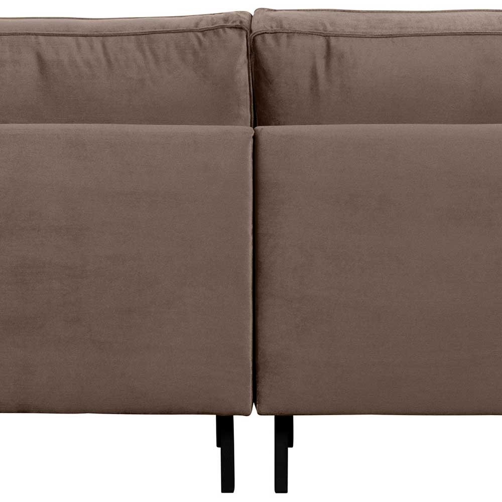 Wohnzimmer Samtcouch in Taupe Samt - Museo