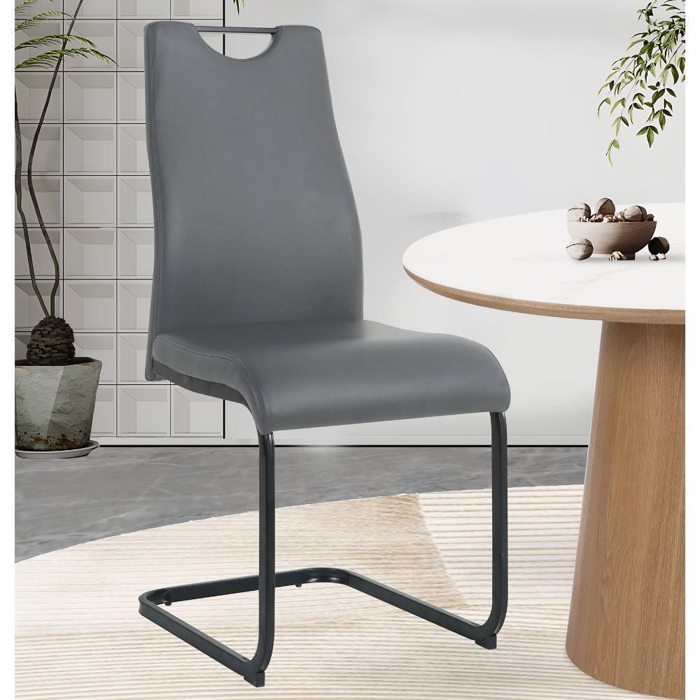 Esstisch Schwingstuhl in Grau und Schwarz - Tiviancos (2er Set)