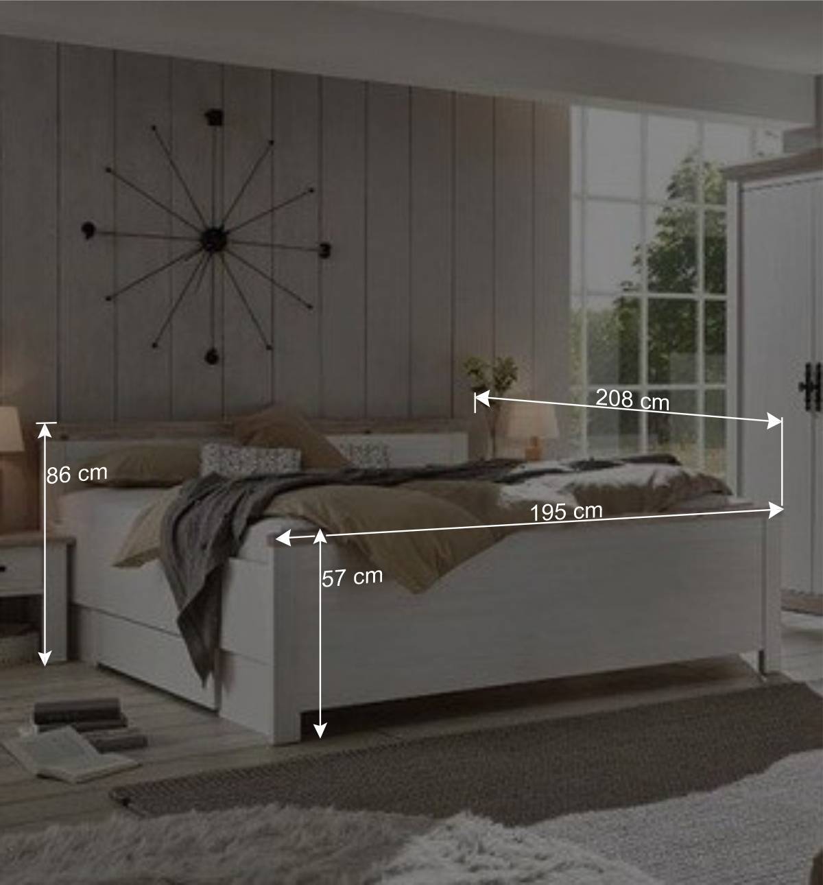 180x200 Schlafzimmer Möbel komplett - Nedita I (vierteilig)
