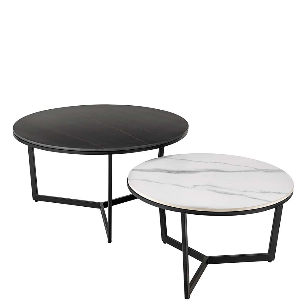 Wohnzimmer Zweisatztisch aus Keramik - Agacina (zweiteilig)