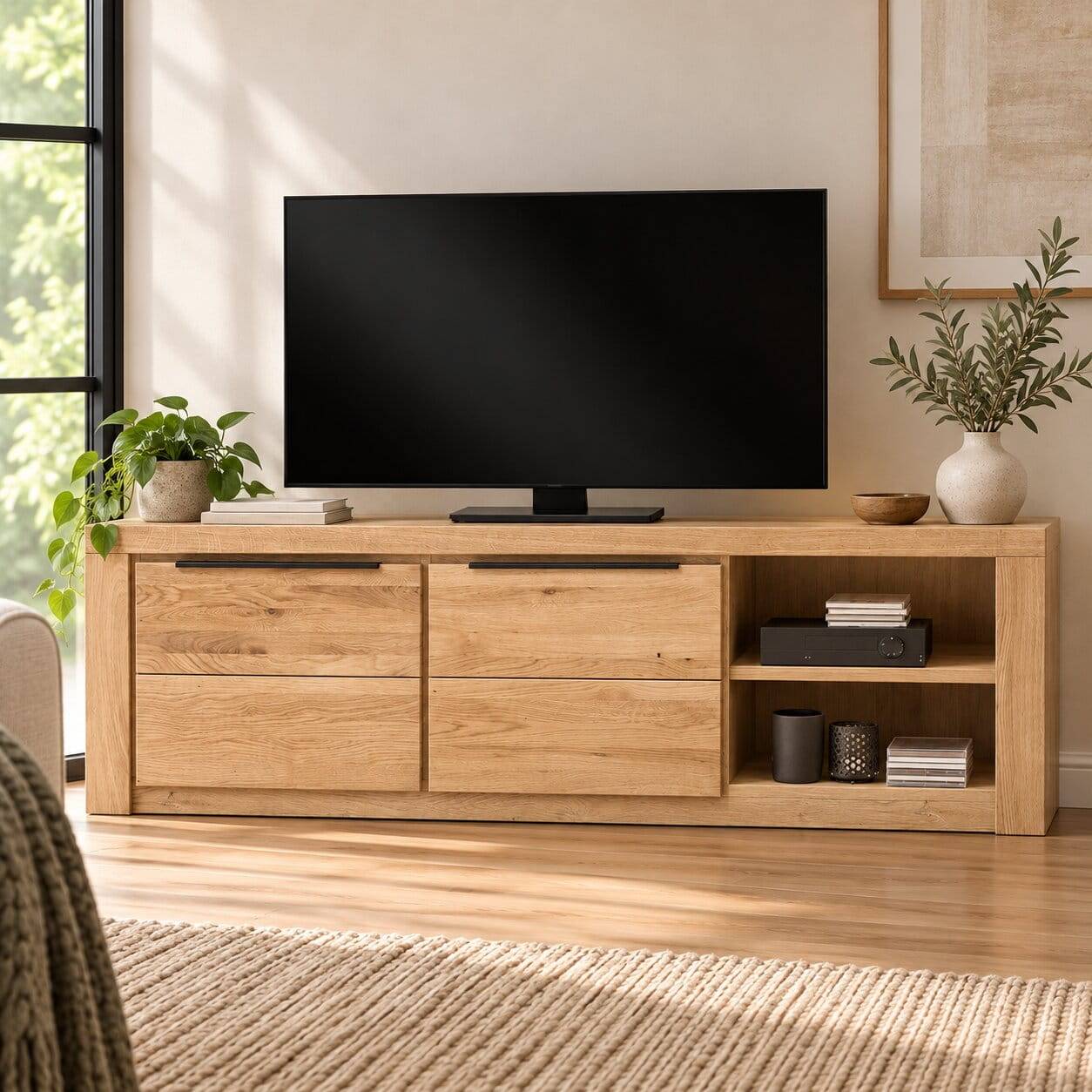 160cm breites TV Lowboard mit Doppeltür - Nelenia
