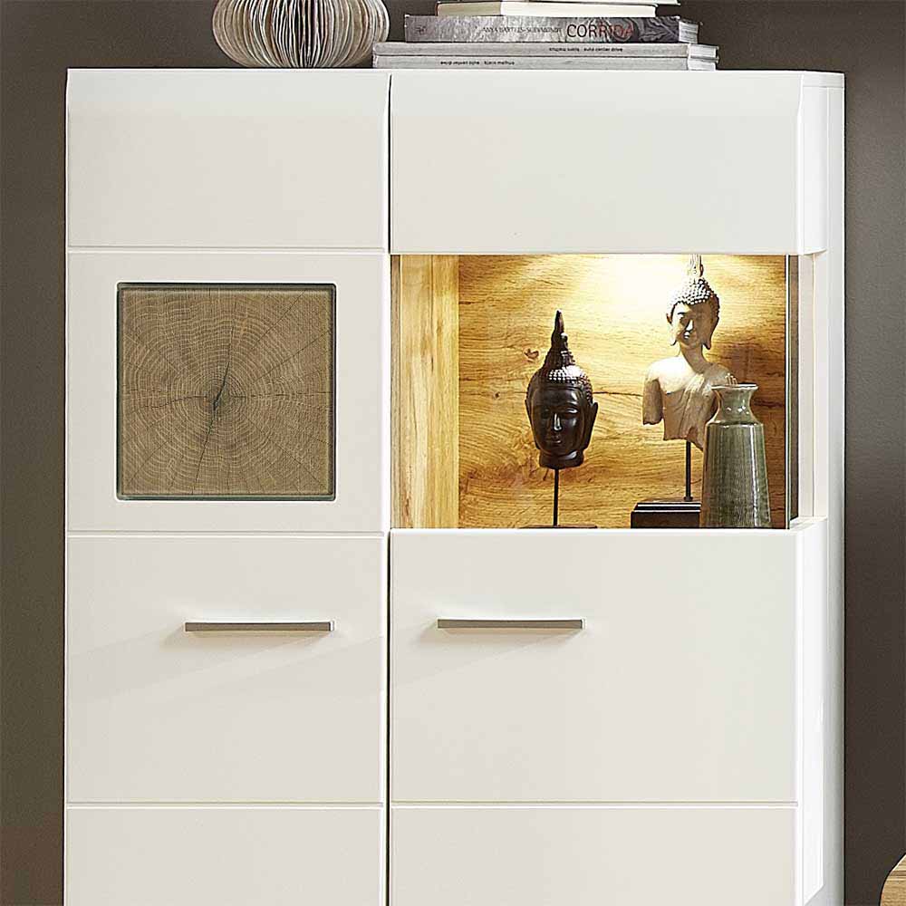 Wohnzimmer Schrankwand Lisepio mit Beleuchtung (fünfteilig)