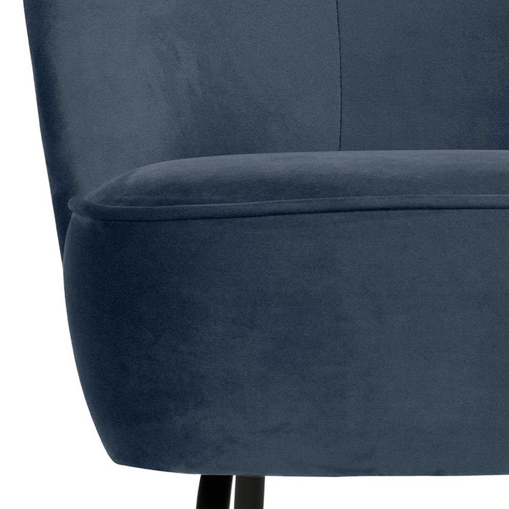 Lounge Sessel in Petrol Samt - Plicardo