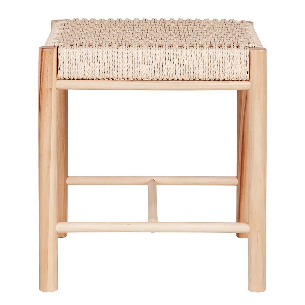 Hocker in Natur mit Geflechtsitz - Athenas