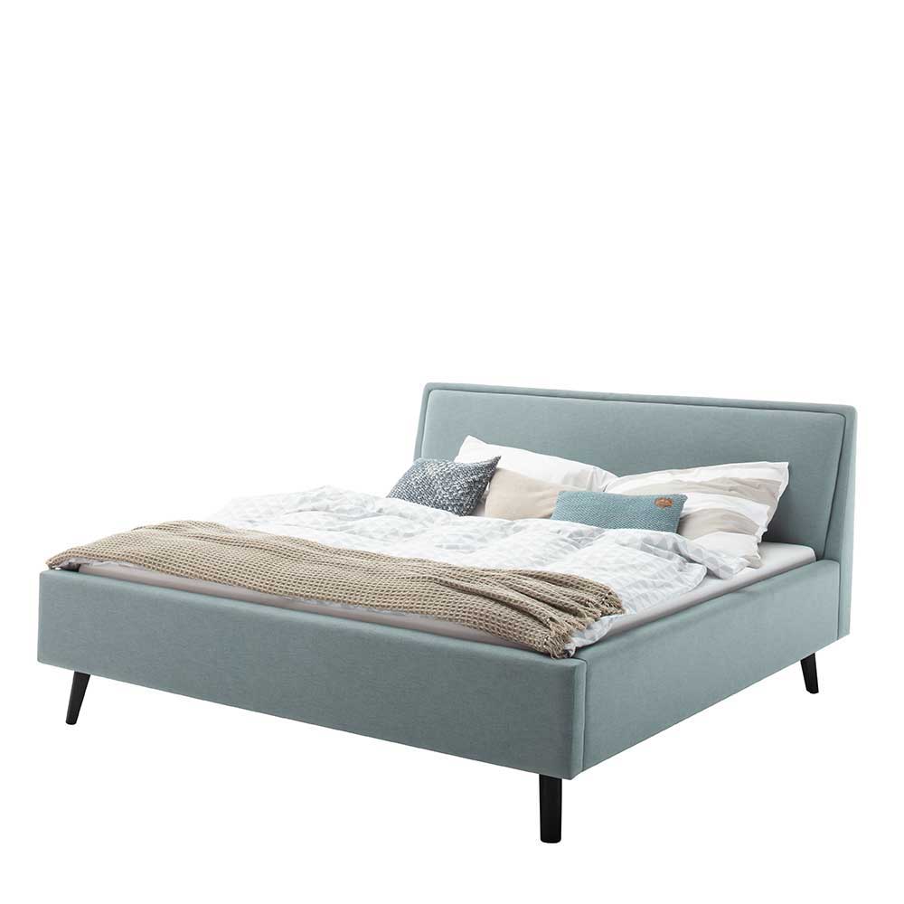 Stoff Bett in Hellblau mit Schwarz - Longli