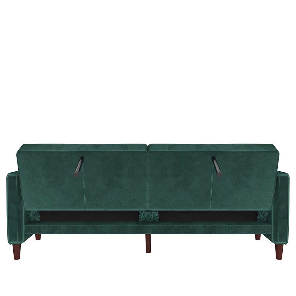 Samtsofa mit Bettfunktion in Grün - Puzi