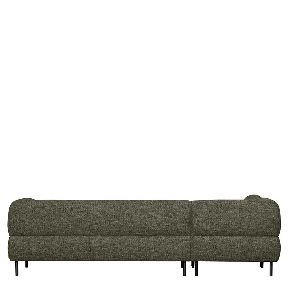 L Sofa aus Strukturstoff in Dunkelgrün - Teresia