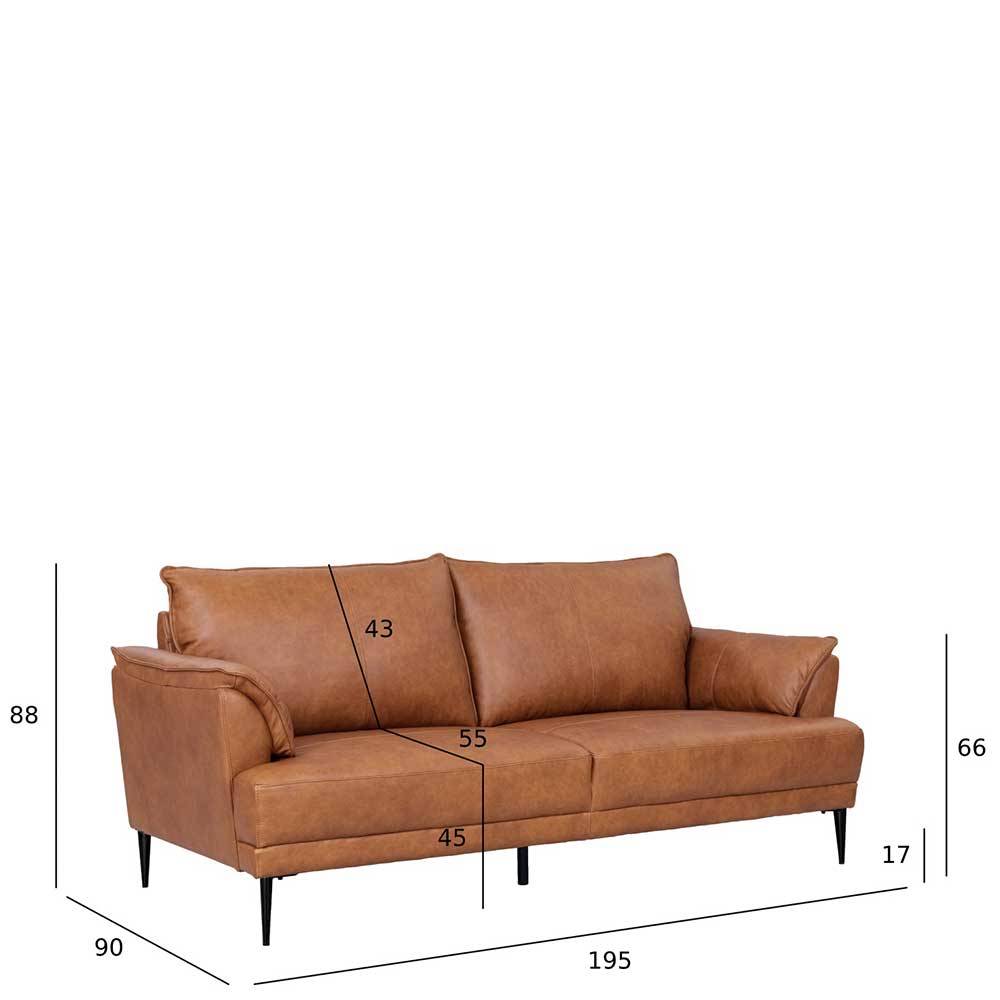 Federkern Wohnzimmersofa aus Echtleder - Zierra