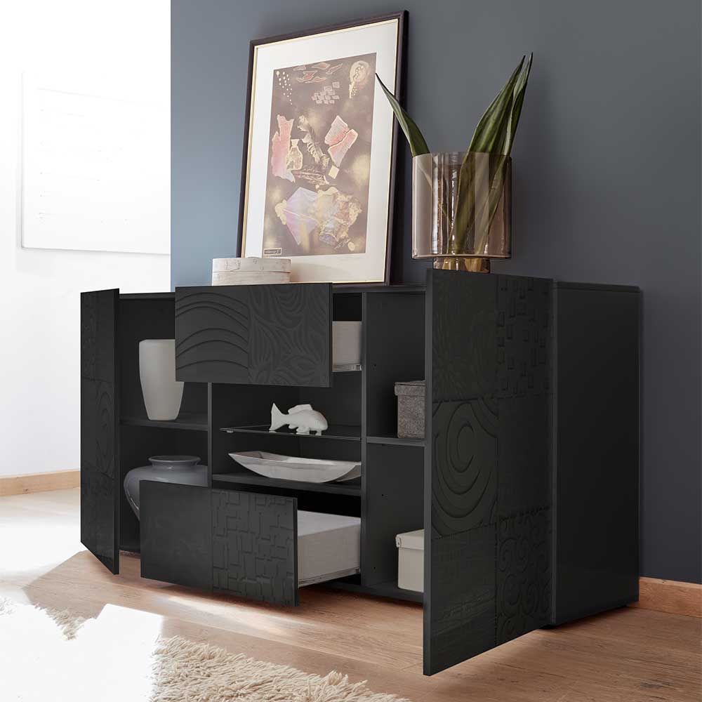 Sideboard in Anthrazit glänzend lackiert - Ipatal I
