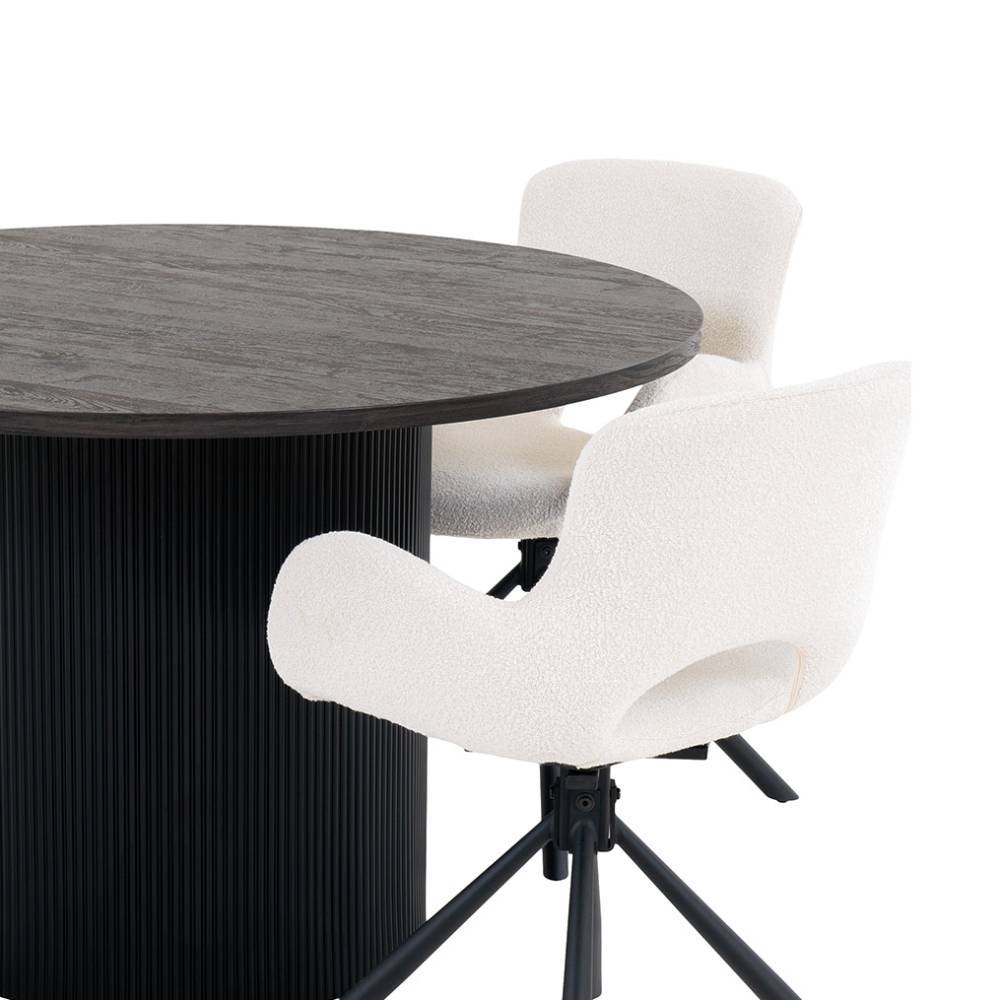 Runder Esstisch und Drehstühle Set - Calm (fünfteilig)