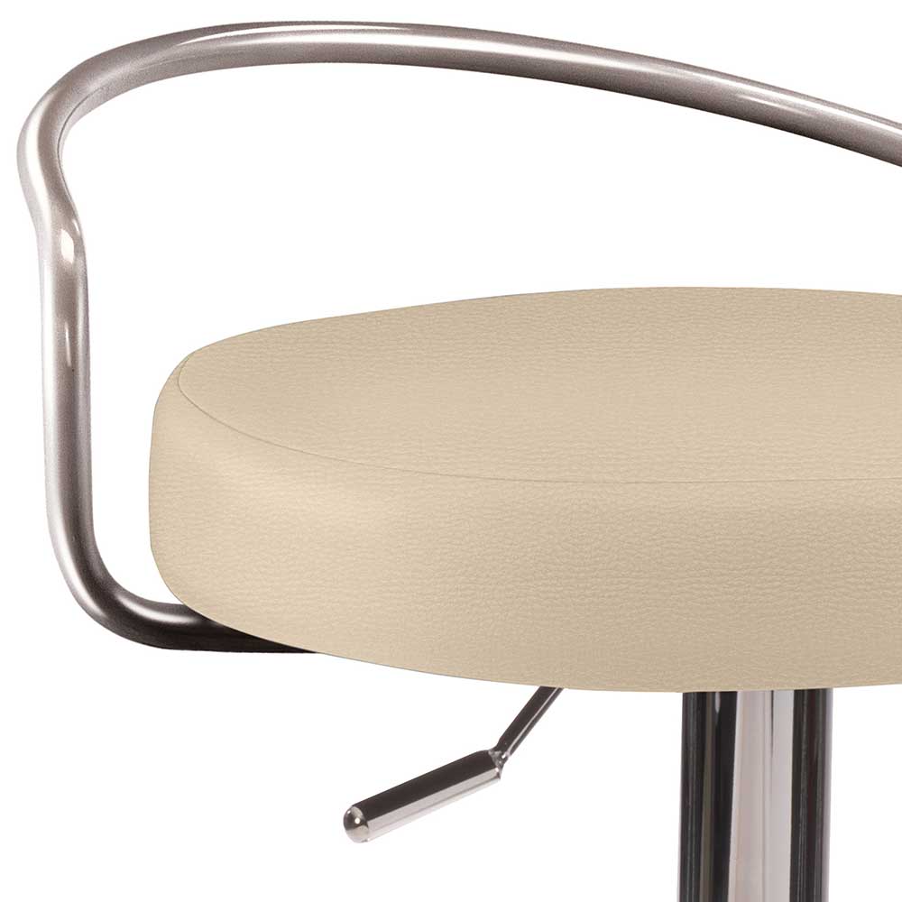 Barhocker mit Rückenbügel in Beige - Cedrom
