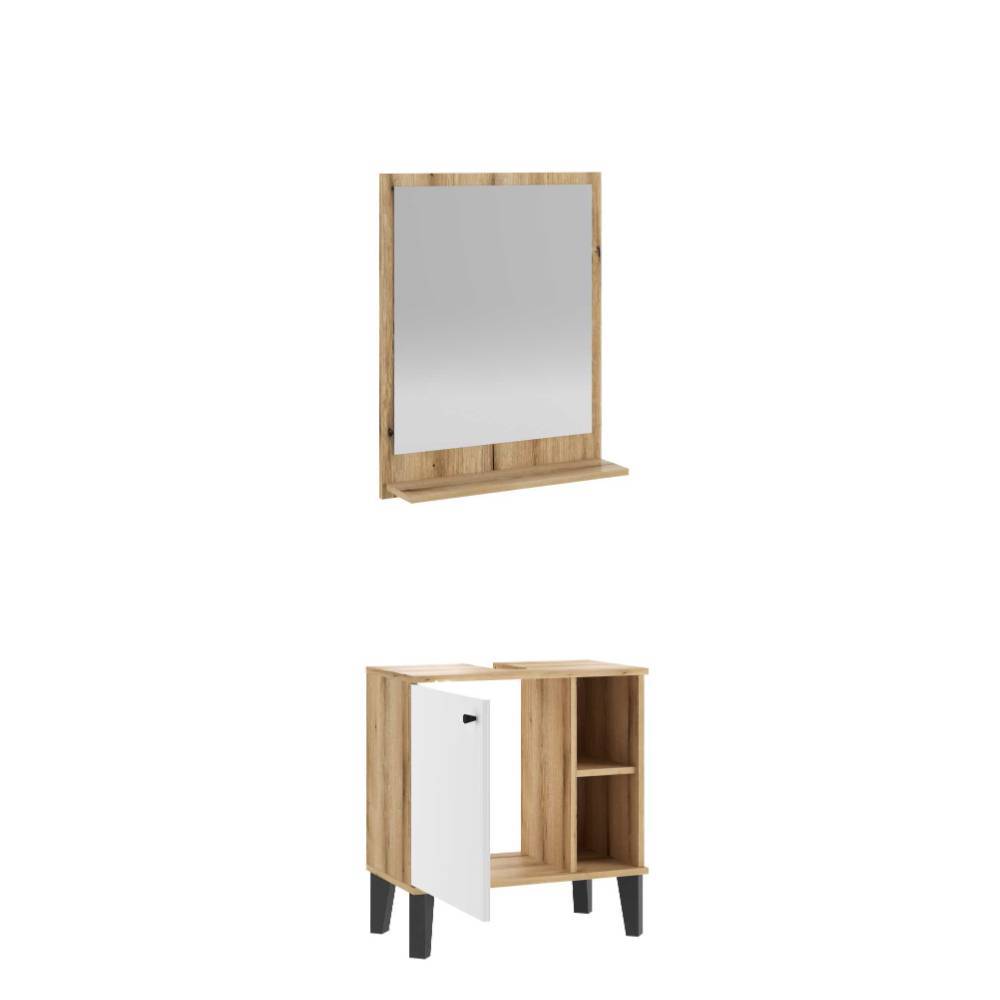 Bad Waschbeckenschrank & Spiegel Set - Naviron (zweiteilig)