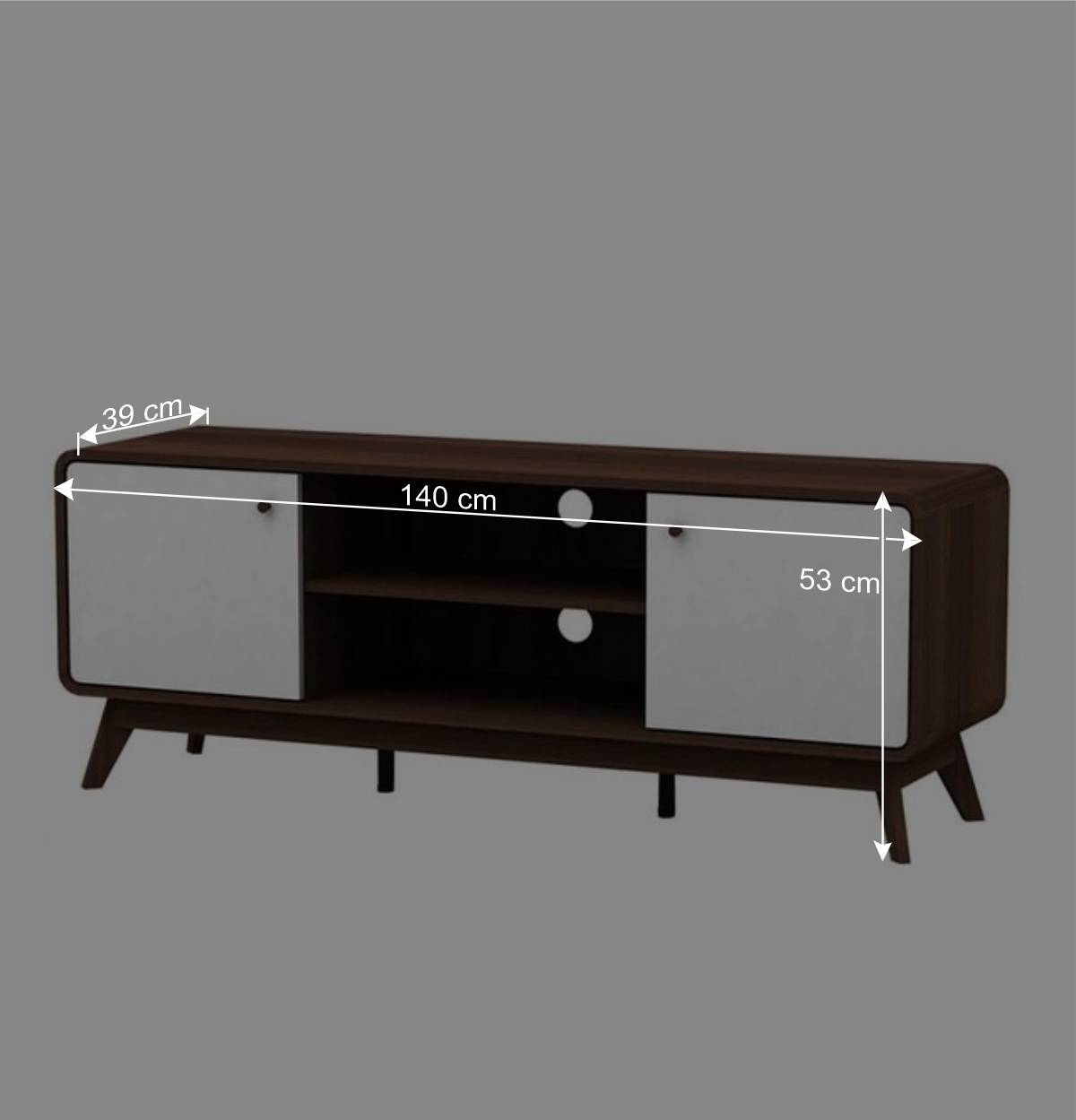 140x53x39 Scandi TV Unterschrank zweifarbig - Devkan