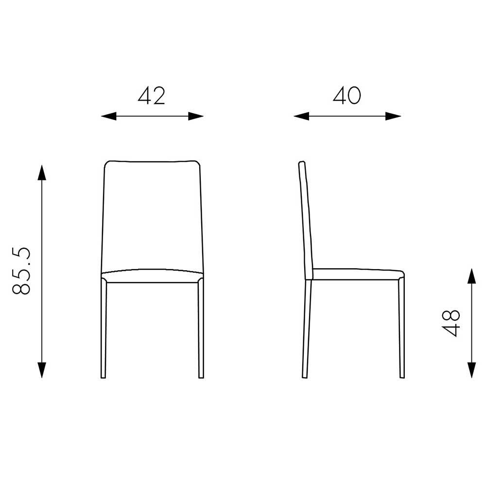 Eleganter Stuhl Giant aus Kunstleder (4er Set)