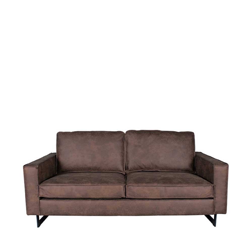 Microfaser 2er Sofa in kantigem Design - Onjamy