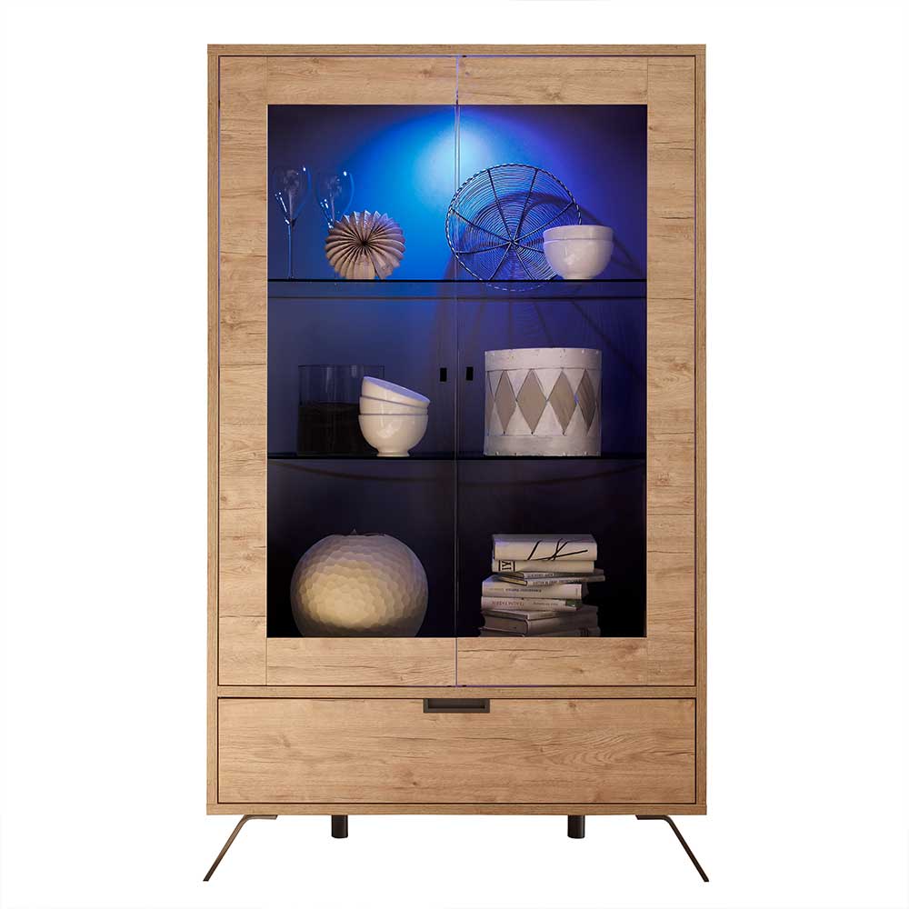 Wohnzimmer Vitrine im Eiche Dekor - Rodonda