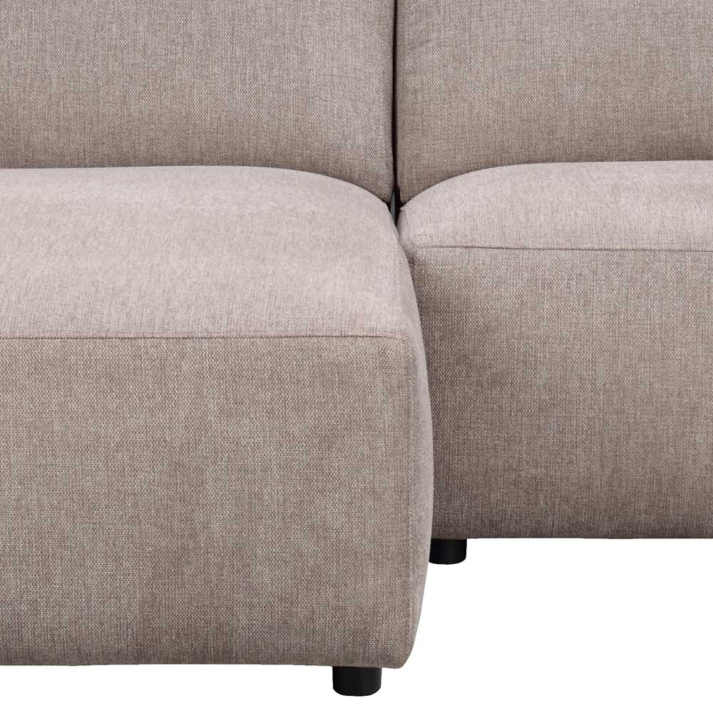 L-Sofa in Beige Stoffbezug - Adamantia