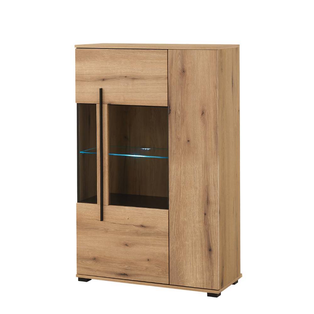Highboard Vitrine in Eiche Dekor - Brocus