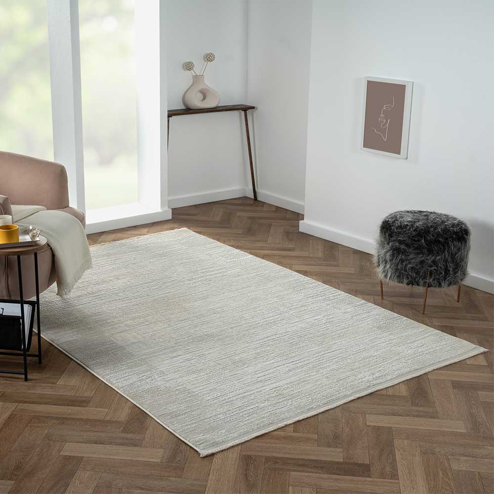 Teppich in Creme & Beige - dezent gemustert - Rondma
