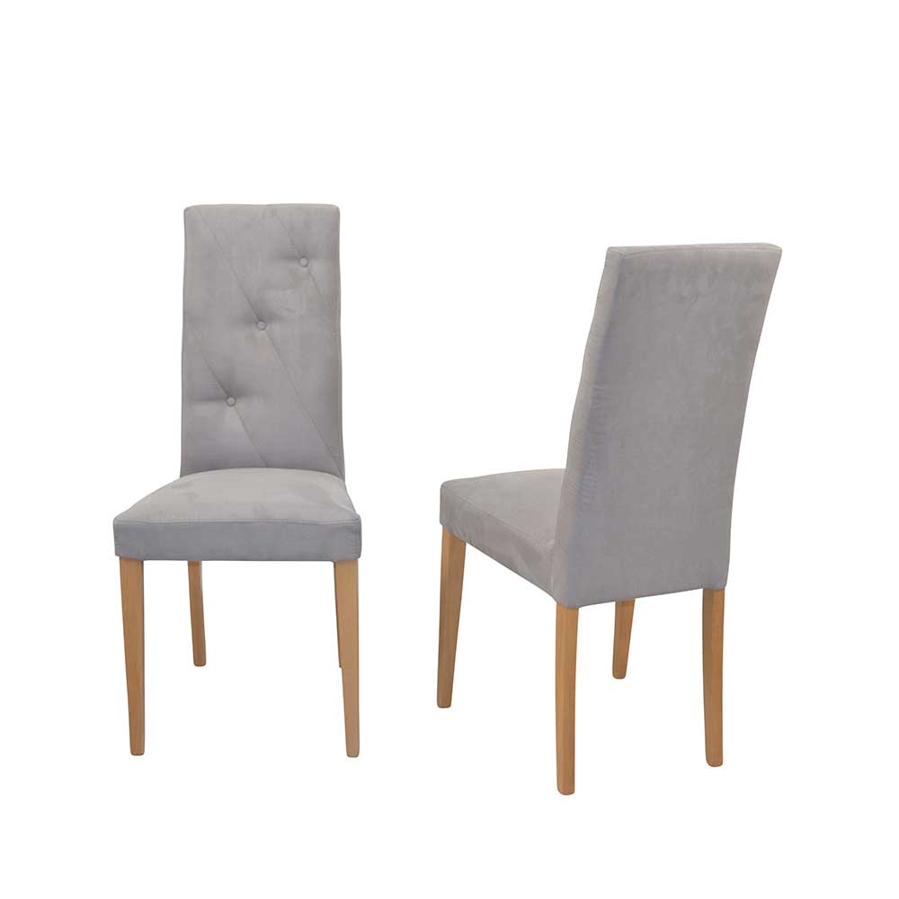 Esszimmerstühle in Taupe Microfaser - Justina (2er Set)