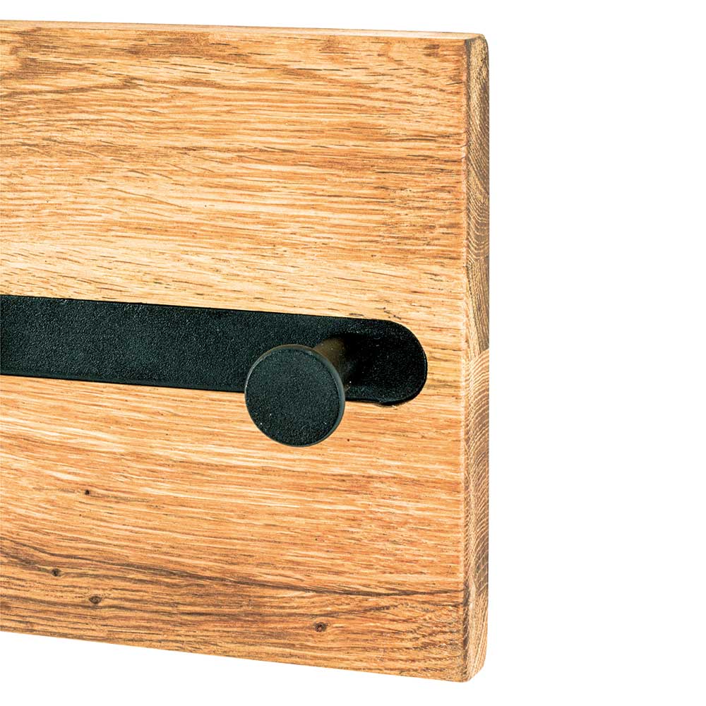 Wandgarderobe aus Metall & Eichenholz - Cornello