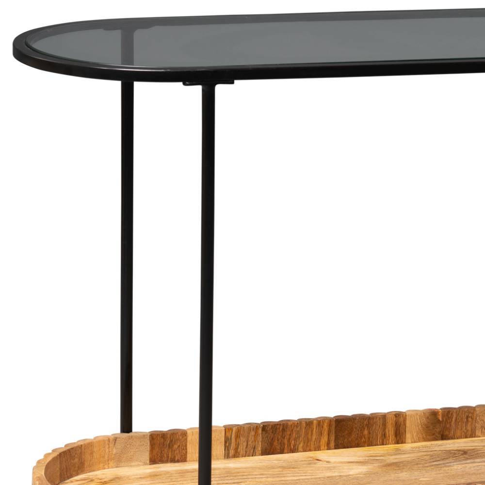 Design Konsolentisch mit Glasplatte - Luzanos