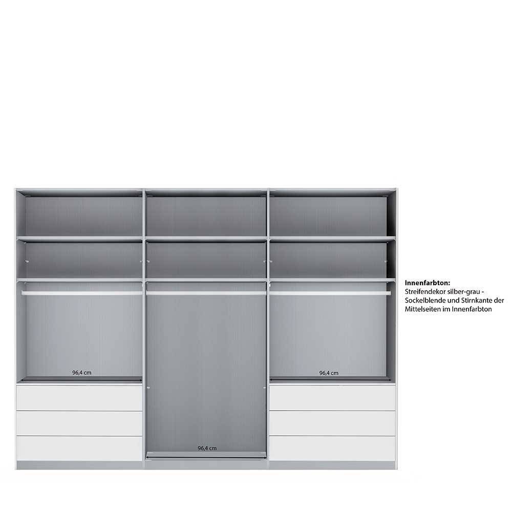 Weißer Schiebetürenschrank 3-türig - Fachet