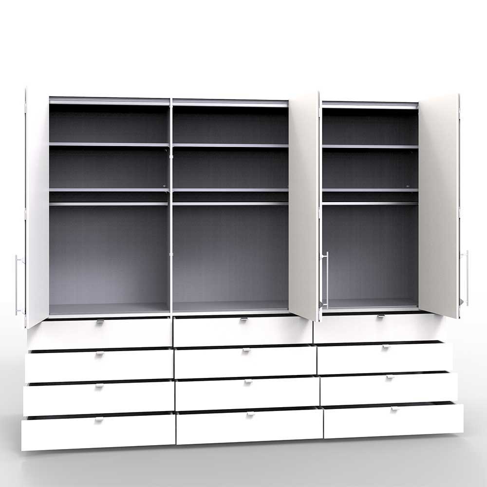Großer Gleittürenschrank mit zwölf Schubladen - Crenba