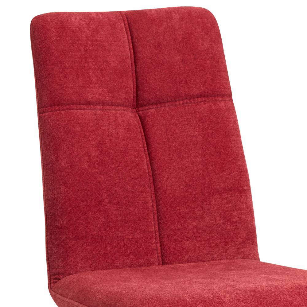 Roter Esszimmerstuhl mit gesteppter Rückenlehne aus Stoff – Foligro