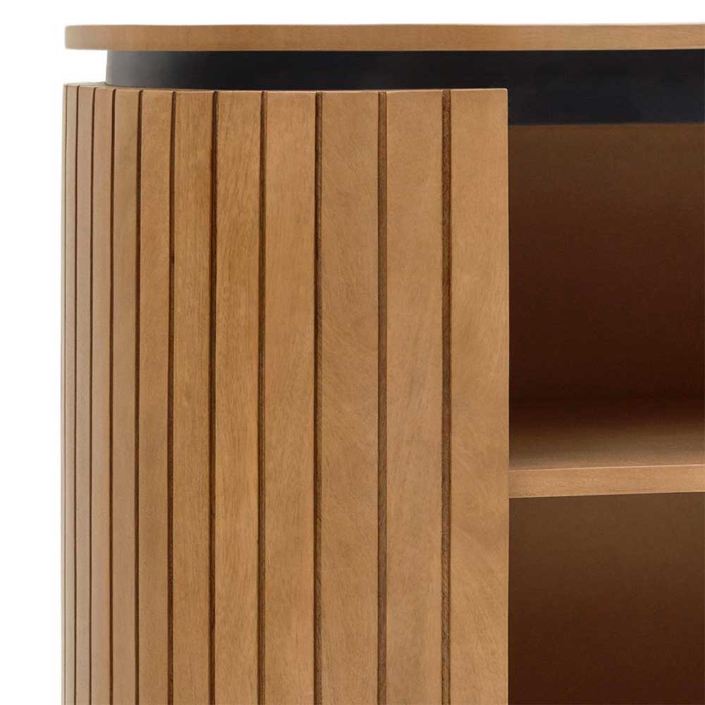 Holzregal mit gerundeter Front und offenen Fächern für flexiblen Stauraum – Ilvenda